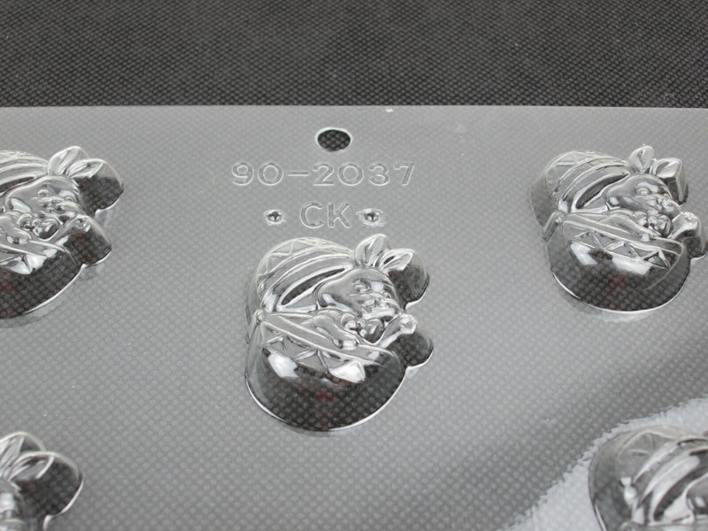 Candy Mold 9 Bunny Sitting In Open Egg Shapes Clear Plastic CK Products 90-2037 gallery