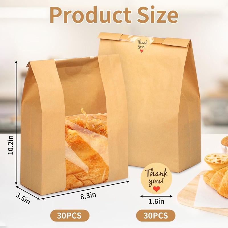 30 Pcs Bread Bags for Homemade Bread, 13.7 x 8.3 x 3.5 Inch Large Sourdough K... gallery