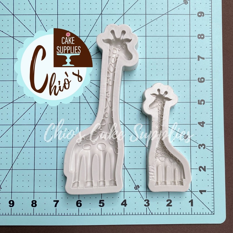Giraffe Mom and Baby Cake Topper Silicone Mold 2 pcs. Big & Small Giraffe Animal gallery