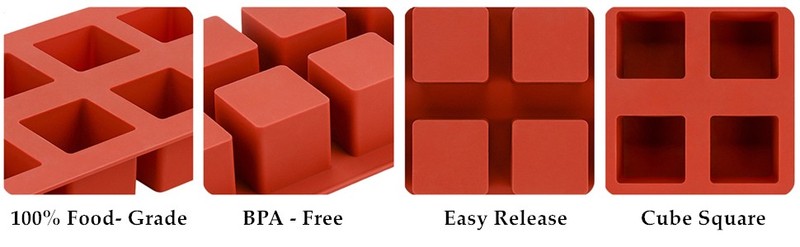 Cube Cake Silicone Mold | 2" x 2" x 2" 3D Square Mini Mousse Cake Baking Mold, gallery