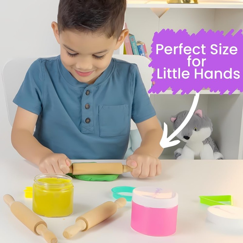 8-Inch Premium Kids Mini Rolling Pins (6-Pack) Splinter-Free, Non-Stick Hardw... gallery