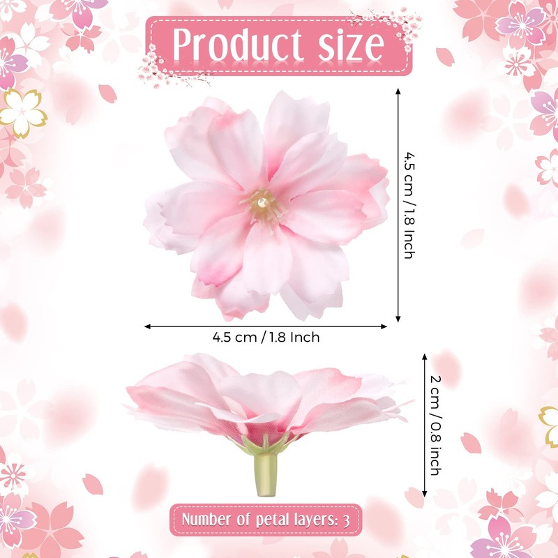 Willbond 200 Pieces Mini Faux Flower Heads Cherry Blossom Flowers For Crafts gallery