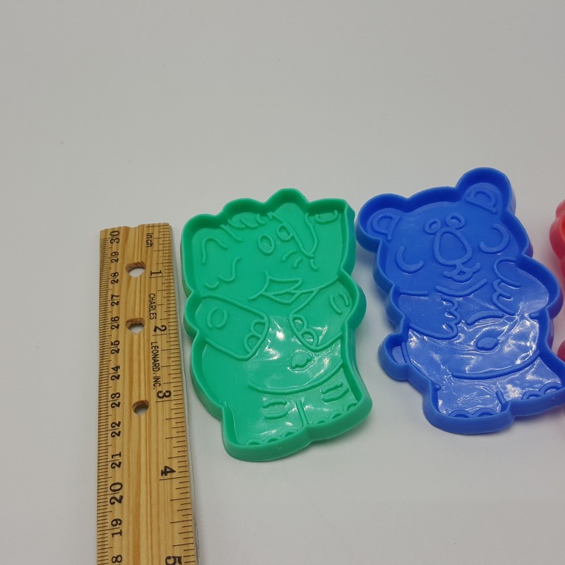 Cartoon Animal Plastic Cookie Cutters Lot 3 Biscuit Horse Elephant Bear Play gallery