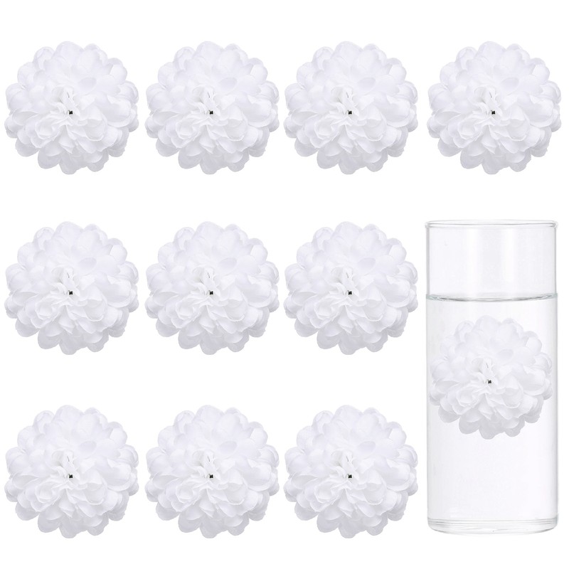 12Set 2″x2″ Floating Flowers for Centerpieces White