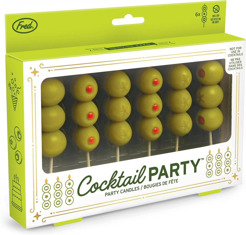 Cocktail Party Olive Birthday Candles – Set of 6 Martini Olive Celebration Candl gallery