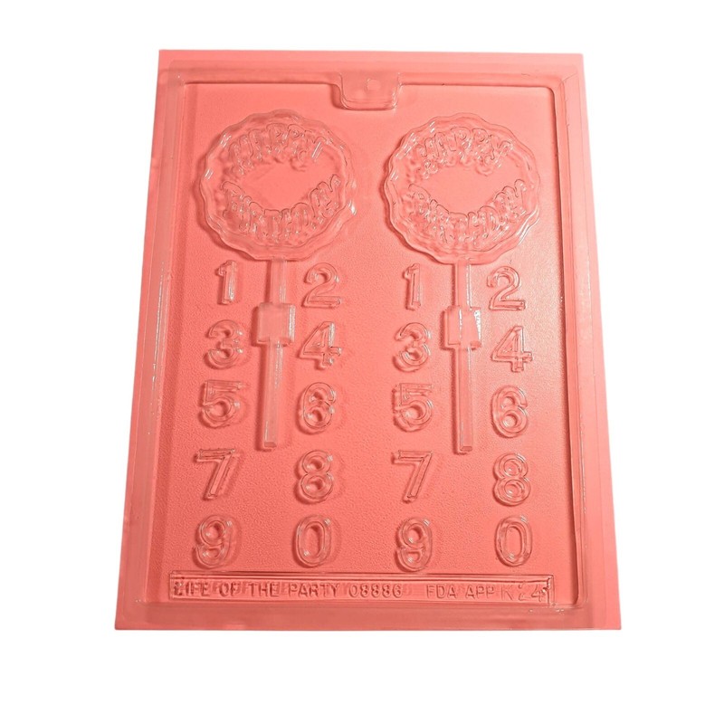 Vintage Candy Mold Birthday Sucker Mini 3 Inch Holiday Polymer Clay Fondant