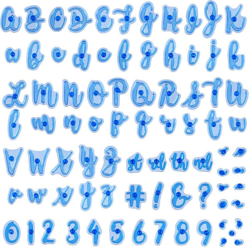 83PCS Alphabet Number Cake Stamps, Food Grade Upper Lower Letter Number Speci…