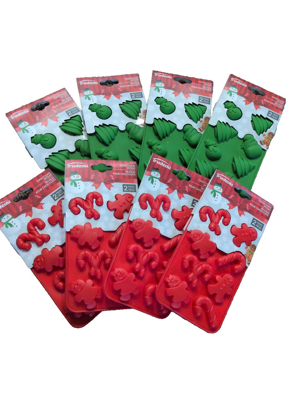 Lot Of 16 (Eight-2 Packs) Brand New Trudeau Christmas Chocolate Molds