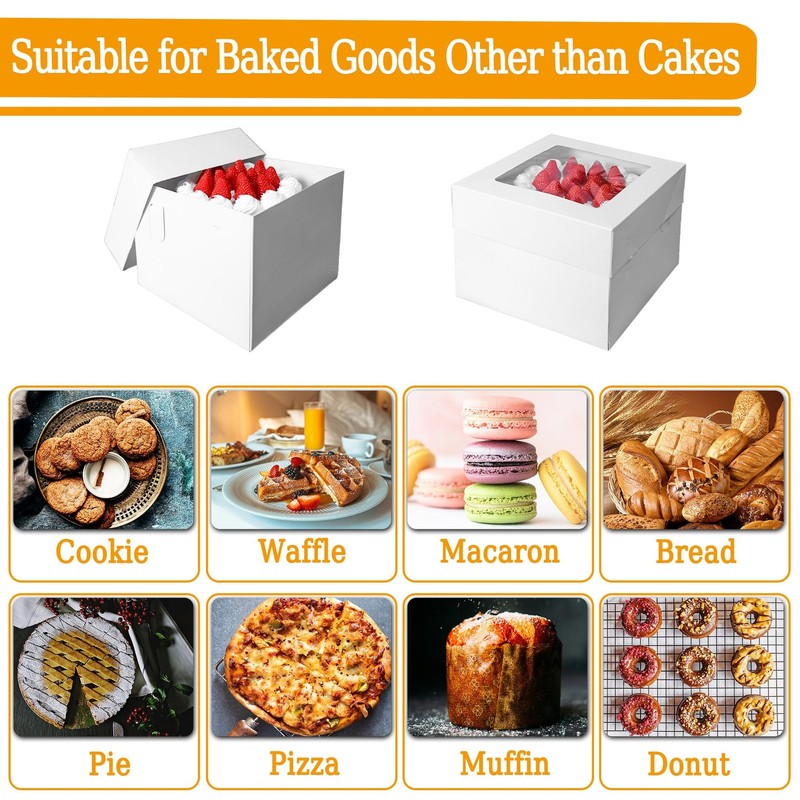 10x10x10 Inches Cake Boxes with Cake Boards 10 Pack Premium Tall Cheesecake B... gallery