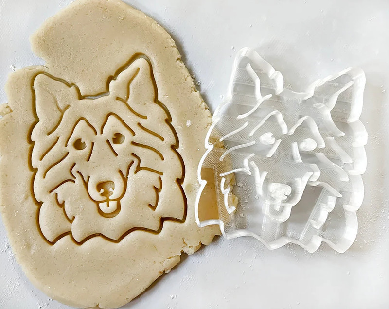 Collie Cookie Cutter, Dog Portrait Cookie Cutter