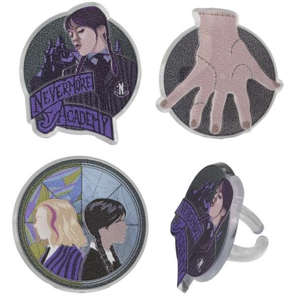 Wednesday Addams Family™ Cupcake Rings – 12 Count