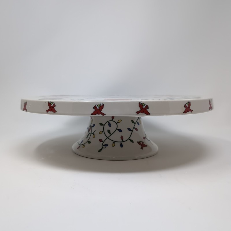 Temp-tations Seasonal Ceramic Cake Plate with Figural Ornament Winter Whimsy gallery