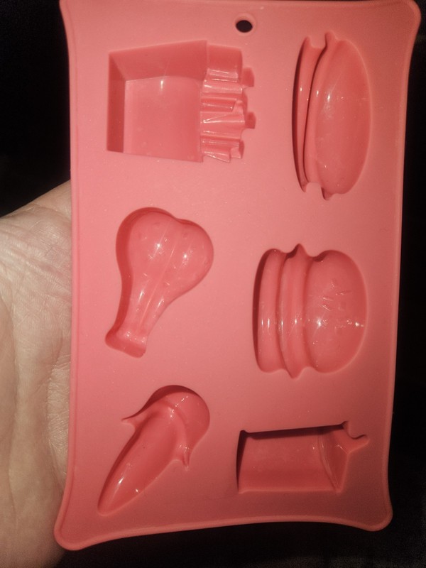 Silicone candy/chocolate mold (fast food theme: burger, fries, drink, drumstick,