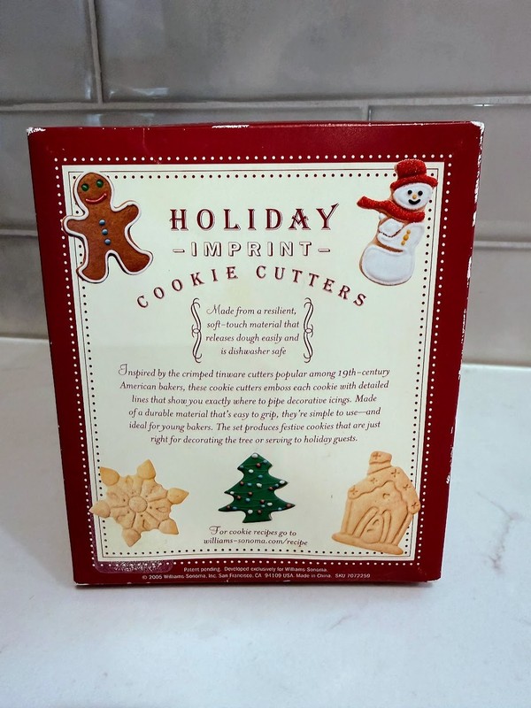 Williams Sonoma Holiday Imprint Cookie Cutter Set in Original Gift Box 5 Shapes
