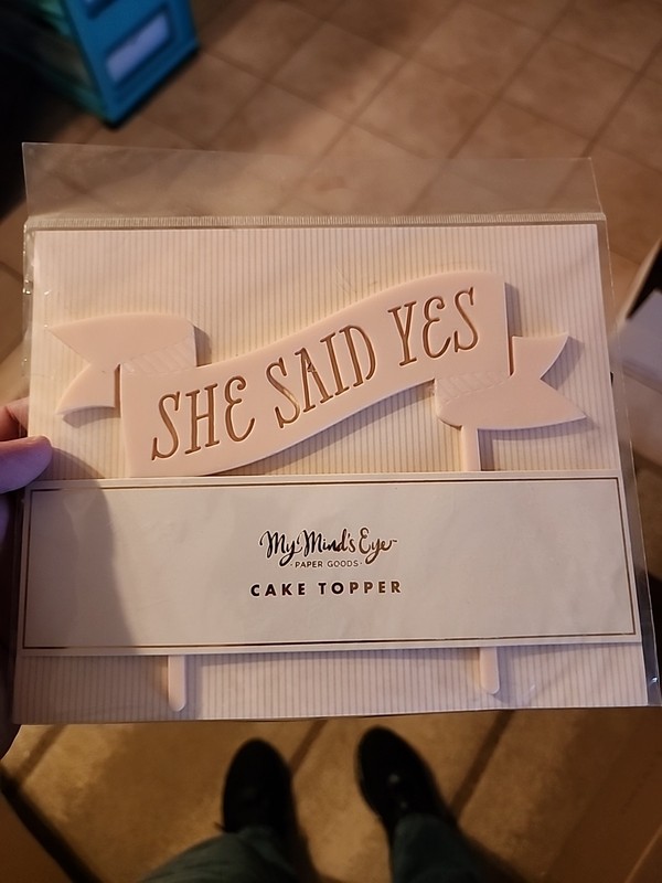 My Minds Eye Cake Topper She Said Yes