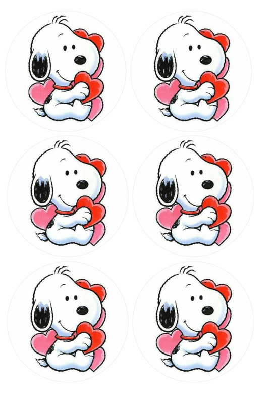 12 Snoopy Peanuts edible paper, cupcake cookie toppers CHOOSE SIZE pre cut