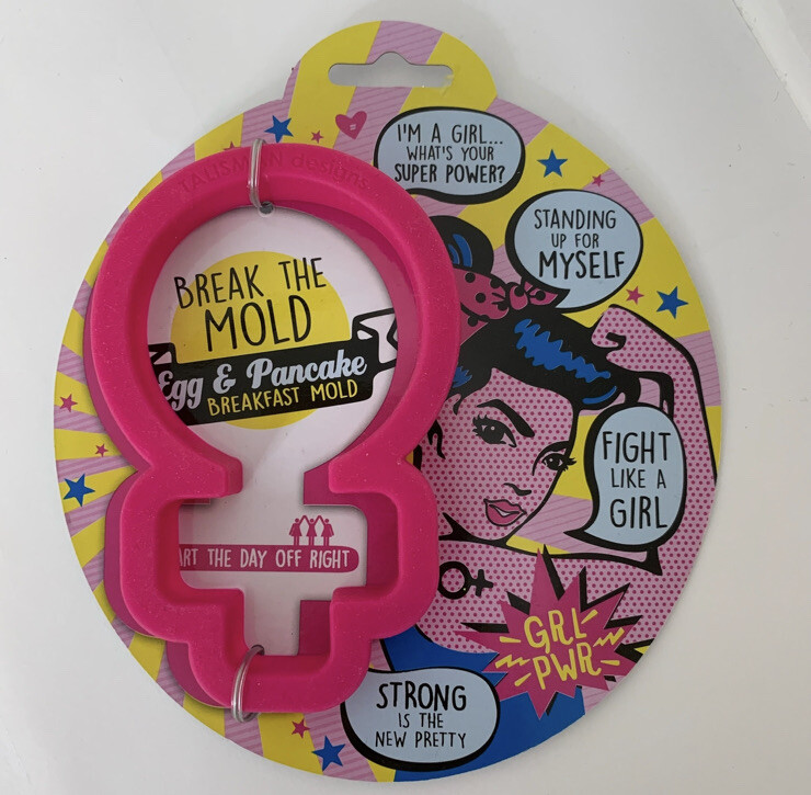 Female Gender Symbol GRL PWR Girl Power Egg & Pancake Breakfast Silicone Mold