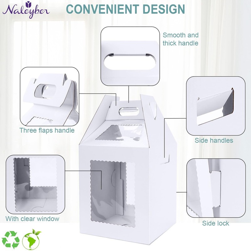 4 PCS Tall Cake Boxes Boards 12x12x14 Inch Large Tiered Carrier Containers gallery