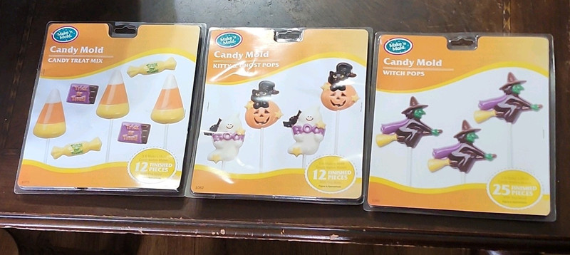 Make’n Mold Halloween Lollipop Candy Molds Witch/Ghost/Cat Clear 3pc 1 lb