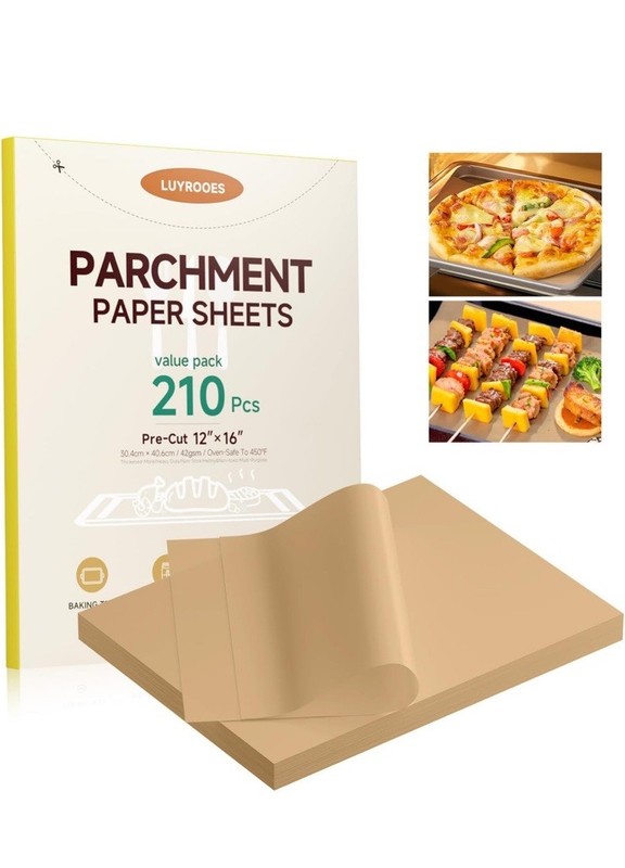 LUYROOES Pre-Cut Parchment Paper Sheets 12×16 Beige 210 Pcs , 12 boxes available