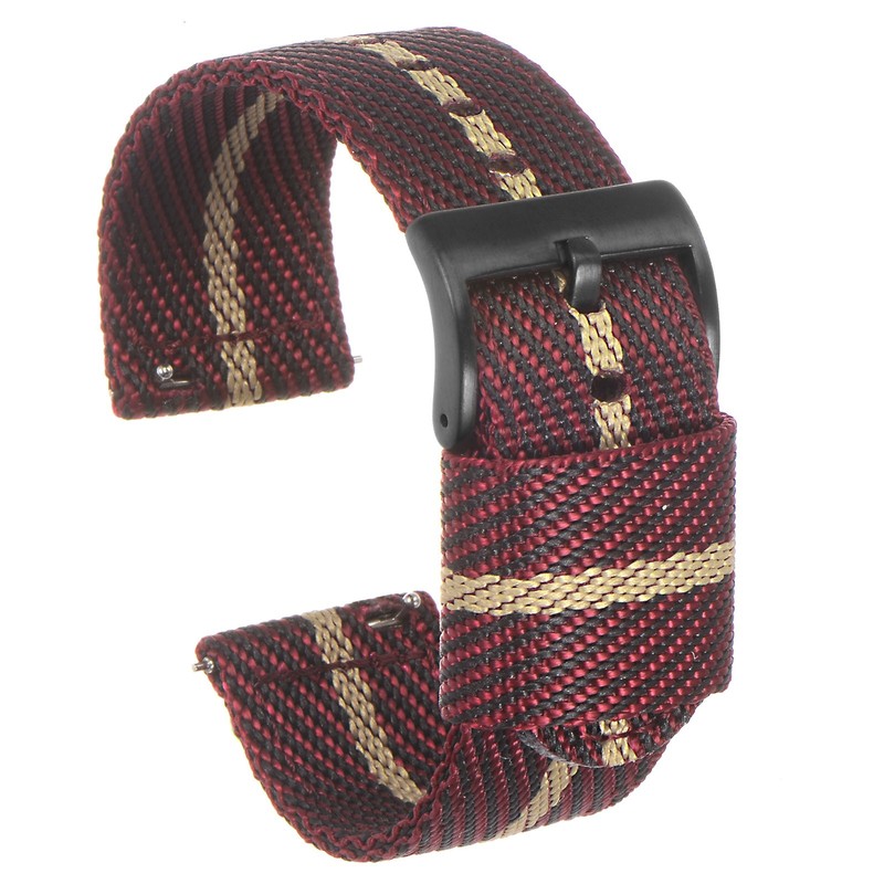 Red Cachi Nylon Watch Strap 22mm Width Nylon Strap for Men