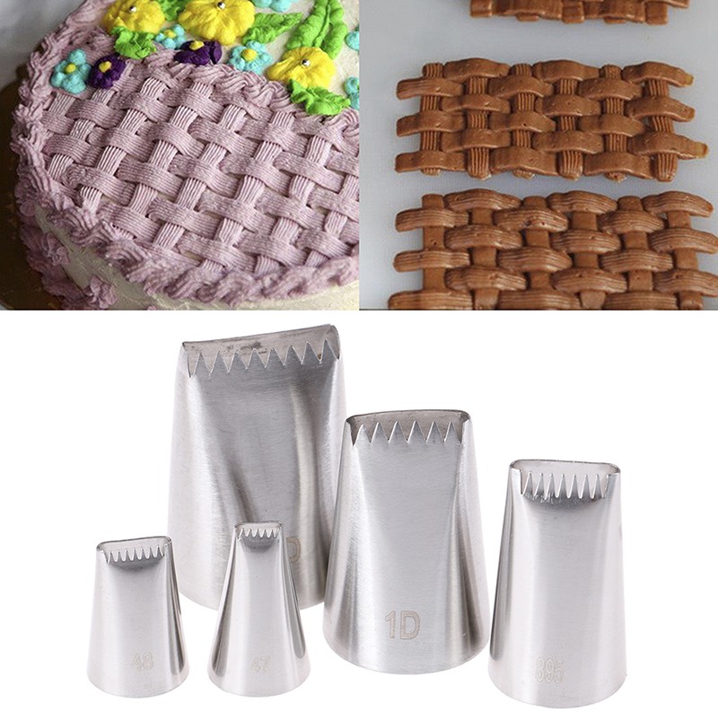 5pcs Basket Weave Tips Icing Piping Nozzle Stainless Steel Writing Tube Noz.t2 gallery