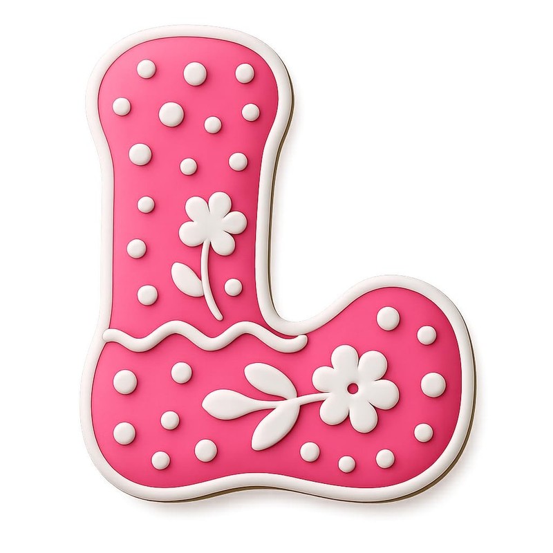 Bubble Style Letter 5" Elegant L Cookie Cutter & Stamp, Fondant & Clay - 3.9x5" gallery