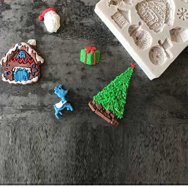 Fondant Baking Christmas Silicone Chocolate Decor Mold Cake Mould Snow Tree Deer gallery