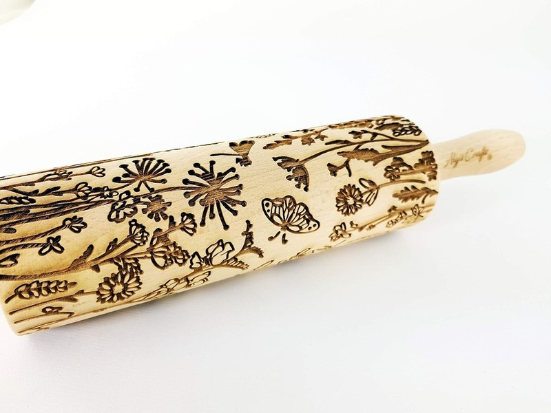Handcrafted Beech Wood Embossing Rolling Pin - Perfect for Arts & Crafts gallery