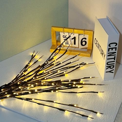 3 Pack Lighted Branches for Vase - Artificial Brown Twig Lights - 29IN 60 LED gallery