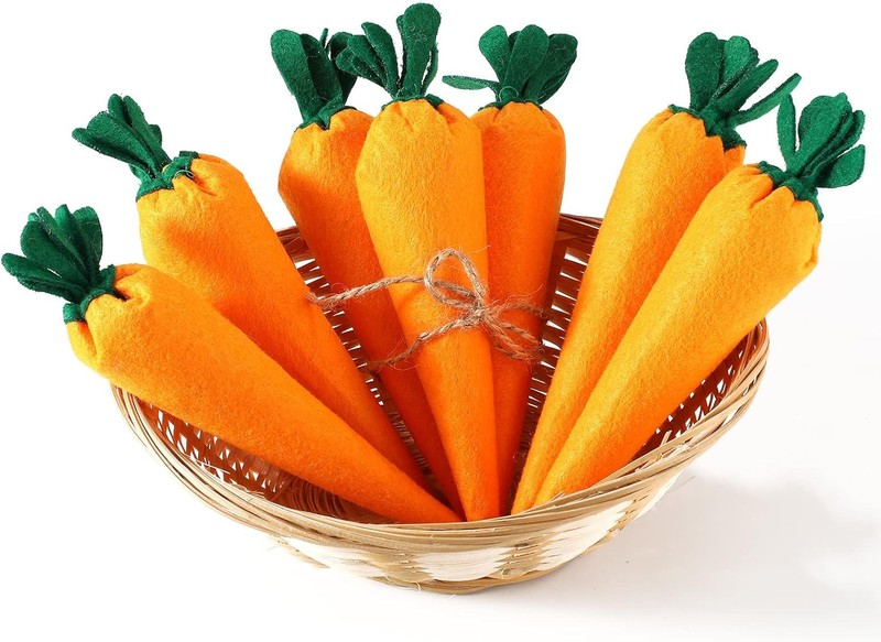 8 Pieces Easter Artificial Carrots Decor Fake Fabric Carrot Rustic