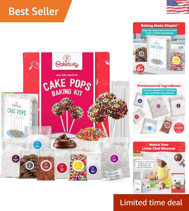 Kids Cake Pop Maker Kit – Pre-Measured Ingredients & Fun Decorating Supplies
