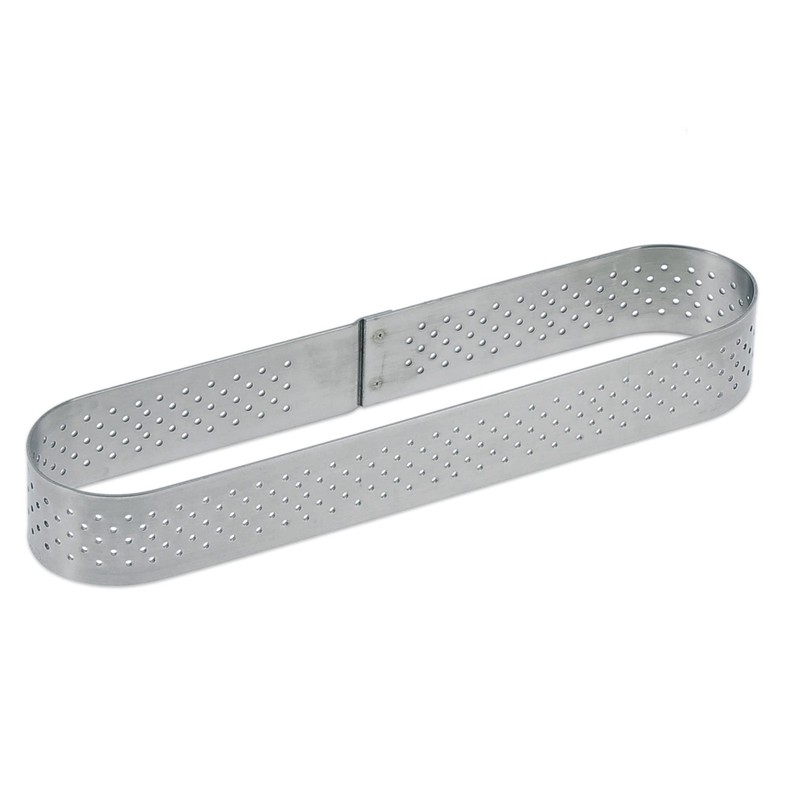 Perforated Oblong Tart Ring - 5.7” x 1.4” - Perfect for Baking Beautifully Cr...