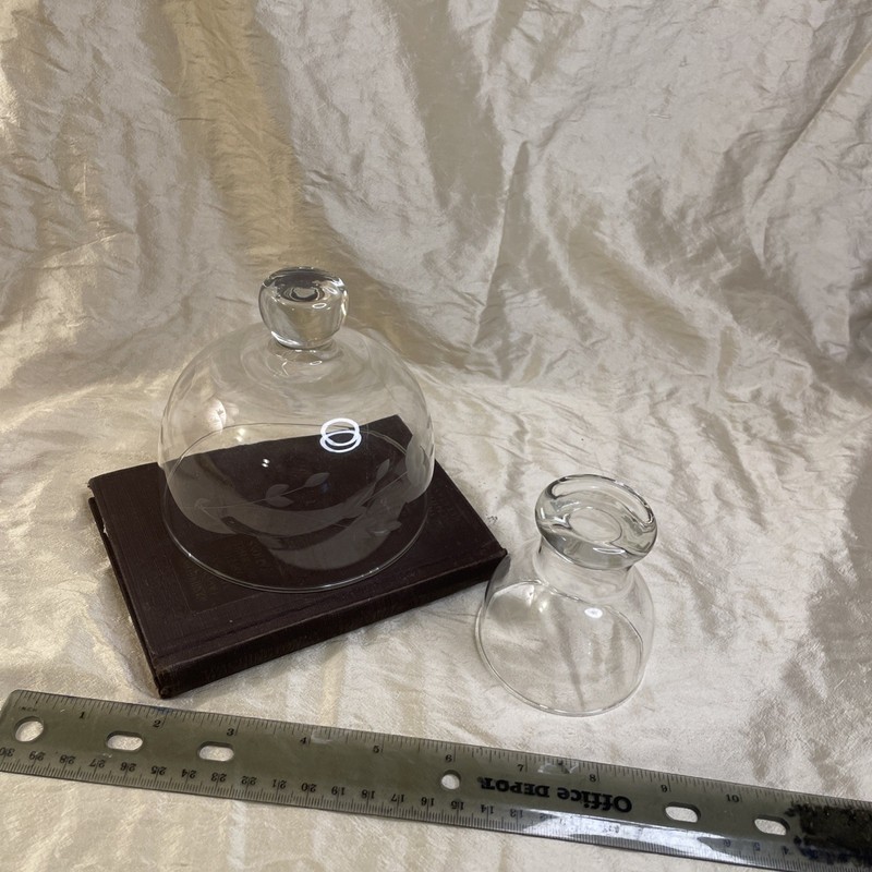 Pair Of Glass Domes/Cloches For Cake/ Dessert, Cheese, Decorative Display gallery