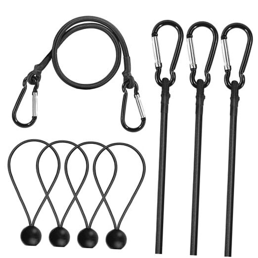 Bungee Cords with Hooks – 4 Pack 24″ Heavy Duty 24″ Bungee Cords with Hooks
