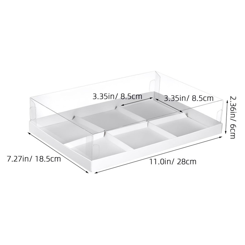 Boxes Dessert Box Divided Snack Cupcake Chocolate Packing Clear White 5 PCS gallery