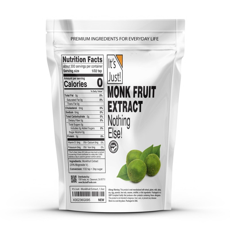 It's Just! - 100% Monkfruit Extract Powder, Keto 1.5 Ounce (Pack of 1) gallery