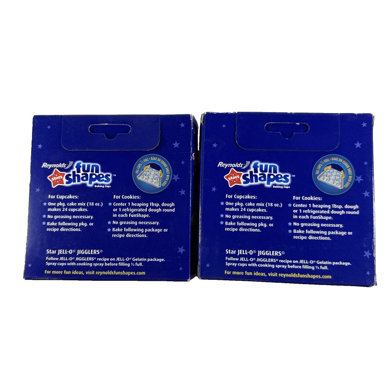 2x NEW OLD STOCK 2006 STARS Reynolds Fun Shapes 12Foil Baking Cups 4th July XMAS gallery