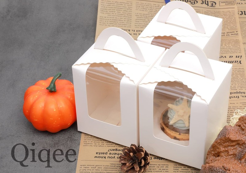 100Packs Cupcake Boxes Individual Cupcake Holders Disposable White Single Cup... gallery