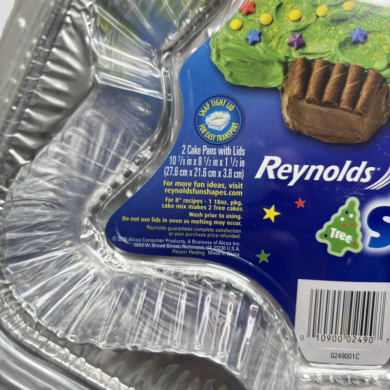 Vtg Reynolds Fun Shapes Tree Christmas Baking Cake Pans Aluminum Foil Lot Of 4 gallery