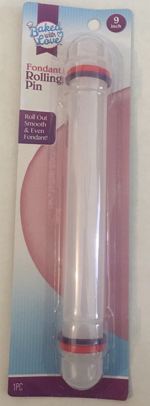 Baked with Love Fondant 9” Rolling Pin W/Guide Rings
