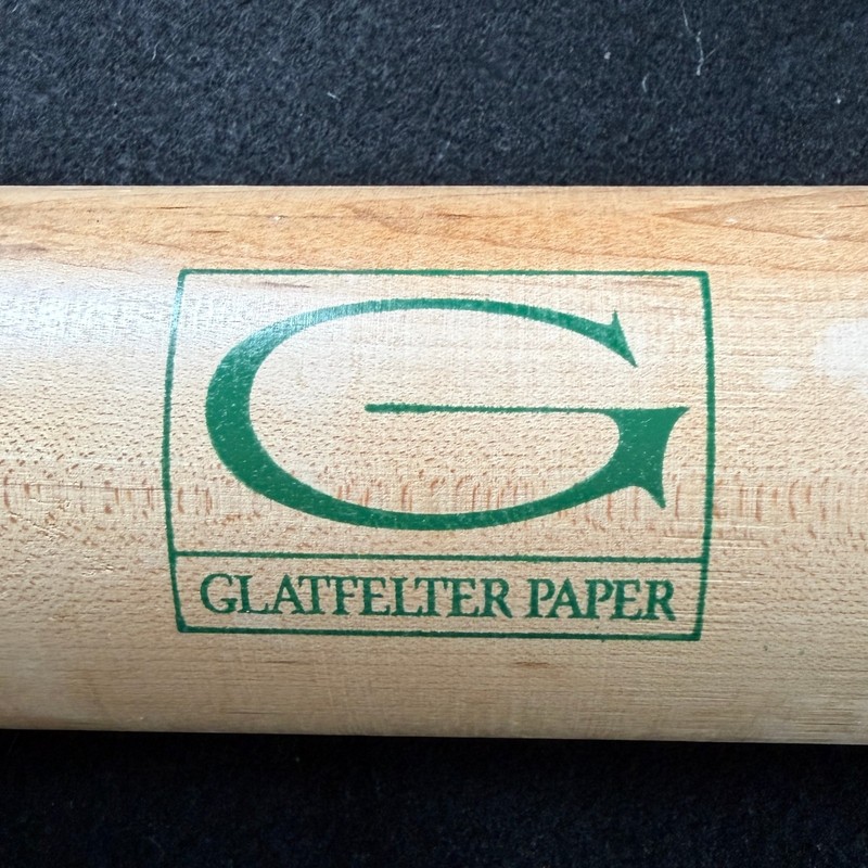 Vtg Advertising Glatfelter Paper Company Solid Wood 21 in Long Wood Rolling Pin gallery