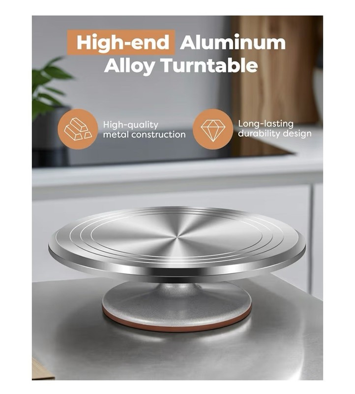 Kootek Aluminium Alloy Revolving Cake Stand 12 Inch Rotating Cake Turntable f... gallery
