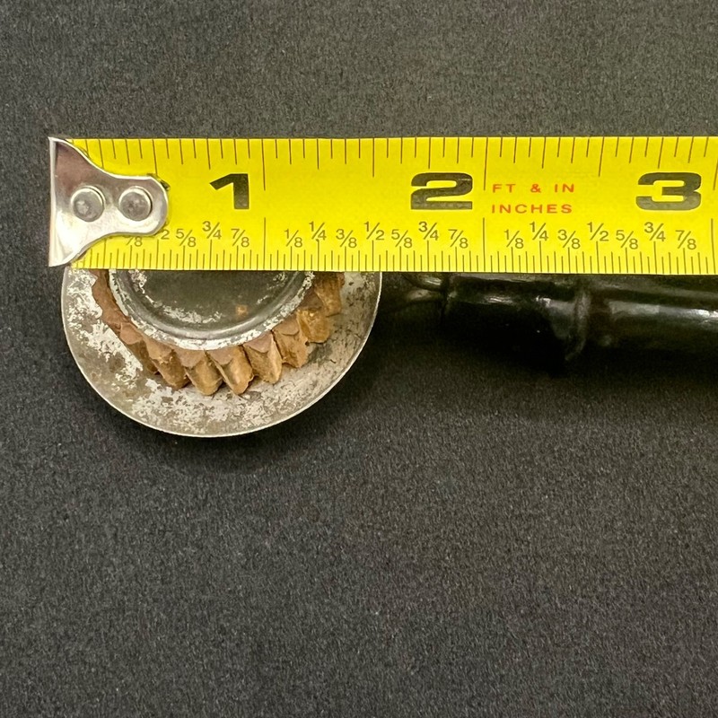Antique Primitive Wood Pie Crimper Pastry Wheel Cutter Black Wooden Handle Vtg gallery