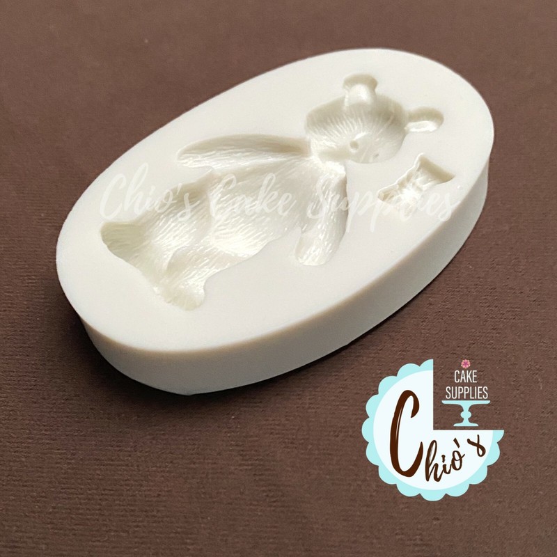 Teddy bear with bow silicone mold gallery