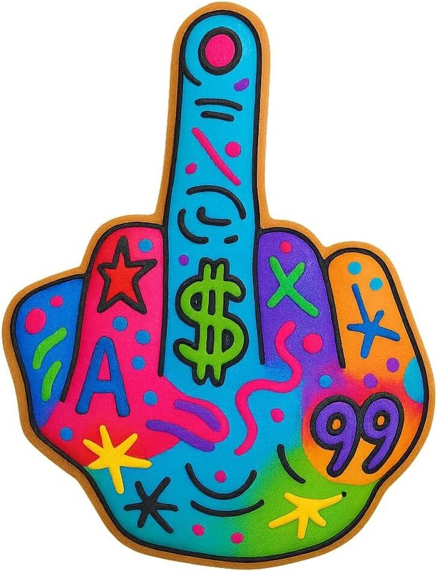 Detailed Middle Finger Gesture Cookie Cutter and Stamp Set, 4 Inches Tall gallery