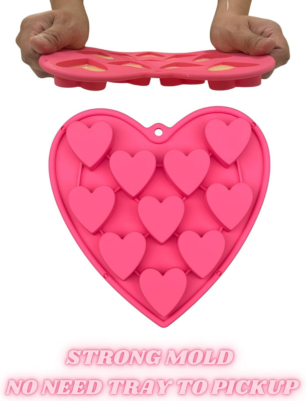 Heart Shaped Cake Pans Heart Silicone Mold for Baking, Large 2 Inches Molds, 10 gallery