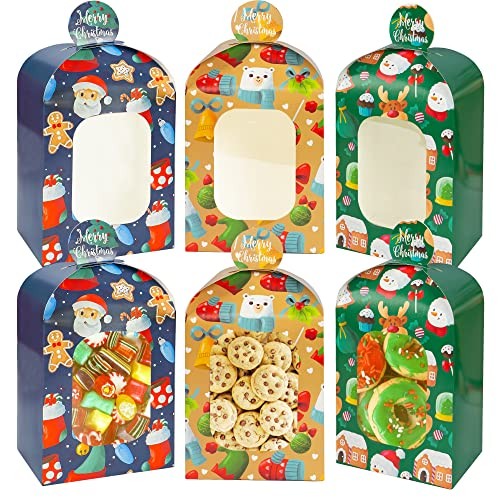 Christmas Cookie Boxes, 18 Pcs with 3 Different Design Patterns, 3D Xmas gallery