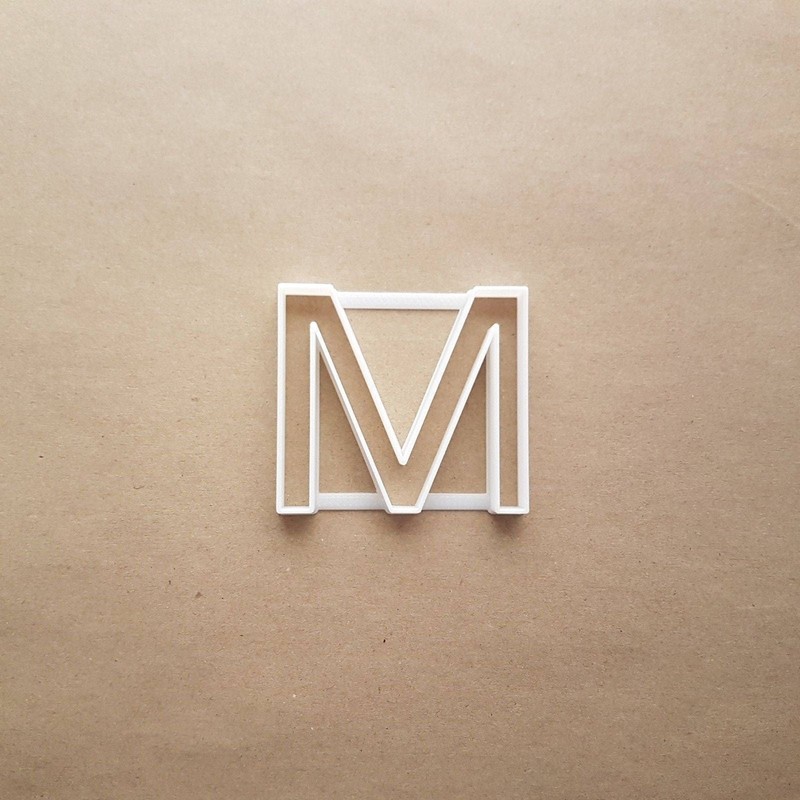 Alphabet Letter M Upper Shape Cookie Cutter Dough Biscuit Pastry Fondant Sharp gallery