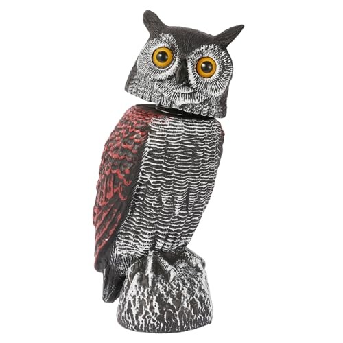 Fake Owl Decoys to Scare Birds Away-5.8 Inch, Rotating Head Sculptures, 1 gallery